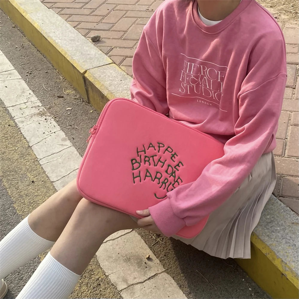 Pink Laptop Case Laptop Sleeve for MacBook Air/Pro 13-15.6Inch for Xiaomi/Dell,Cute Shockproof Tablet Sleeve IPad Case 9-11 Inch