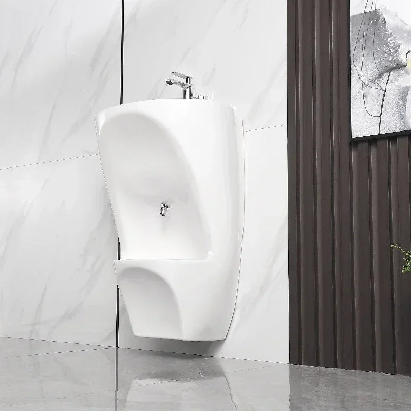Wall Mounted Wudu Ablution Sink, Ceramic Foot Washing Station for Muslim Prayer