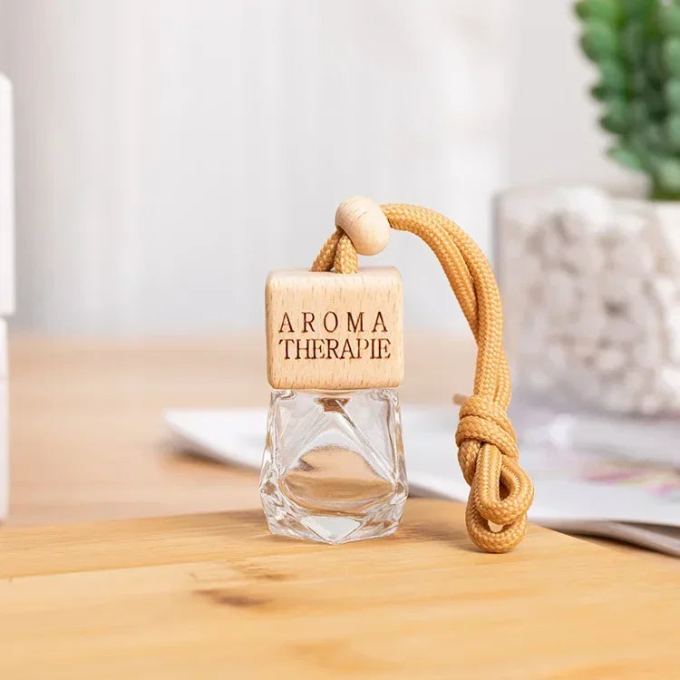 Pack Car Ornament Air Freshener Perfume Square Cap Empty Bottle Scent Essential Oil Diffuser Pendant