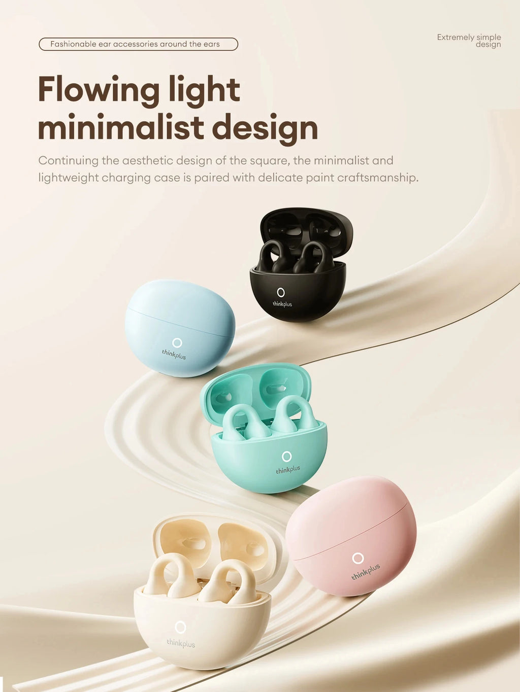 Origina Lenovo LP25 Bluetooth V5.4 Earphones Multi-function Ear-clip Design Headphones Fast Charging With Type-C Port Earbuds