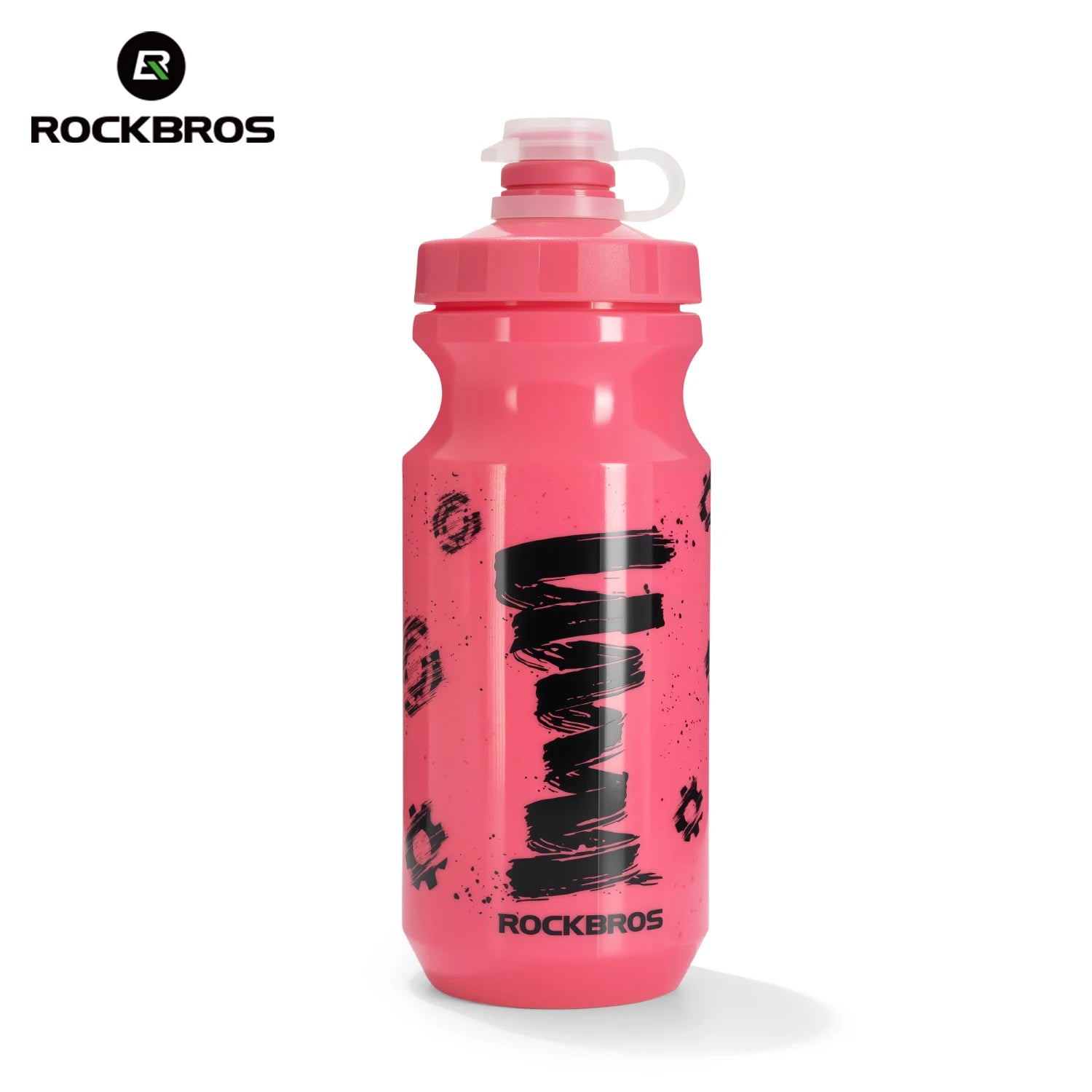 ROCKBROS Cycling Water Bottle 600ml Large Capacity Lightweight Squeeze Type Sports Bottle with Dust Cover Leakproof Water Bottle