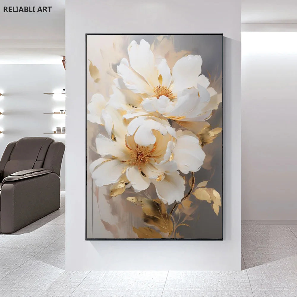 Modern Light Luxury Living Room Decor, Abstract Flower Art Posters,Home Decoration, Prints Canvas Wall Picture,Unframed