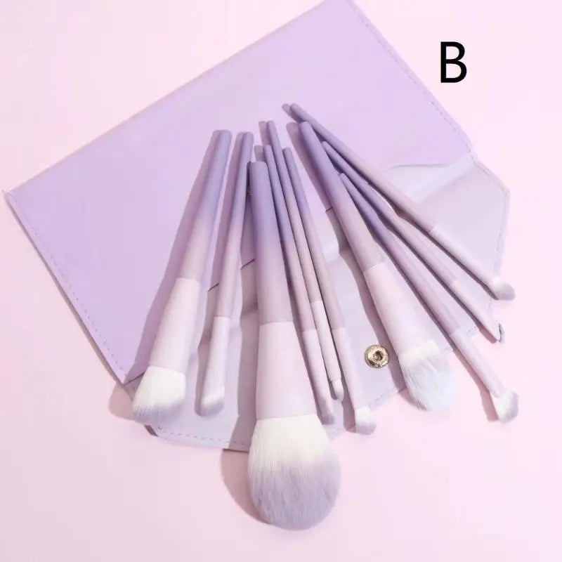 10 Pcs Purple Makeup Brush Set, Loose Powder Brush, Eye Shadow Brush, Full Set Of Beauty Tools Concealer Brush