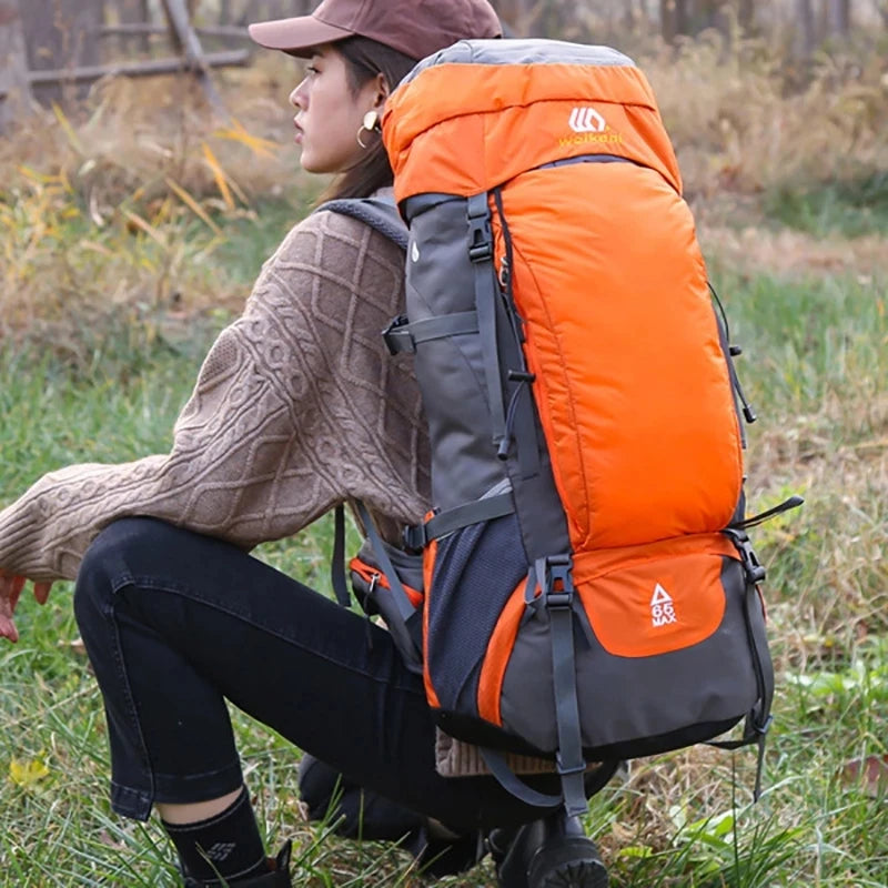65L Climbing Backpack Large Capacity Outdoor Camping Sports Women Men Waterproof Travel Nature Hike Mountaineering Trekking Bag