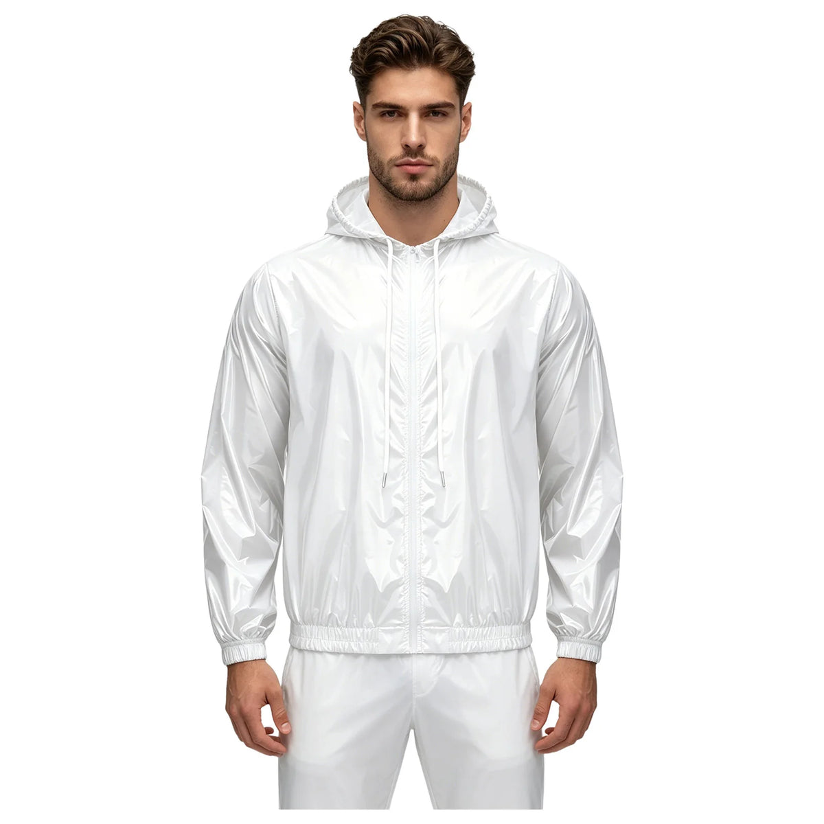 Mens Waterproof Hooded Jacket Tops Breathable Raincoat Waterproof Windproof Outdoor Biking Fishing Jacket Hood Outerwear
