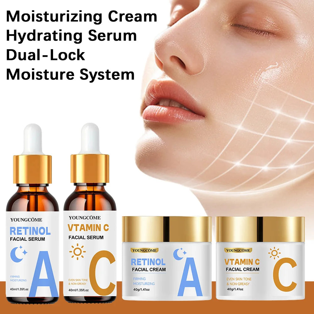 Face Essence Cream Set Moisturizer Gel Collagen Niacinamide - Anti Wrinkles Firming Repairing Hydrating Skin Care