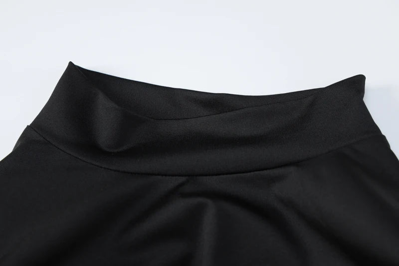 Hugcitar Women Fashion Turtleneck Long Sleeves Black Sexy Bodycon Maxi Prom Dress Fall Casual Clothes Streetwear Party Festival