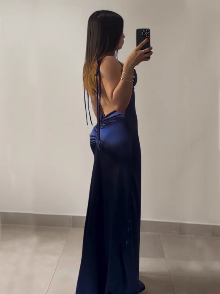 2026 Europe and the United States New Cross-Border Dress Summer Senior Sense Y2K Sexy Halter Spice Girl Dress