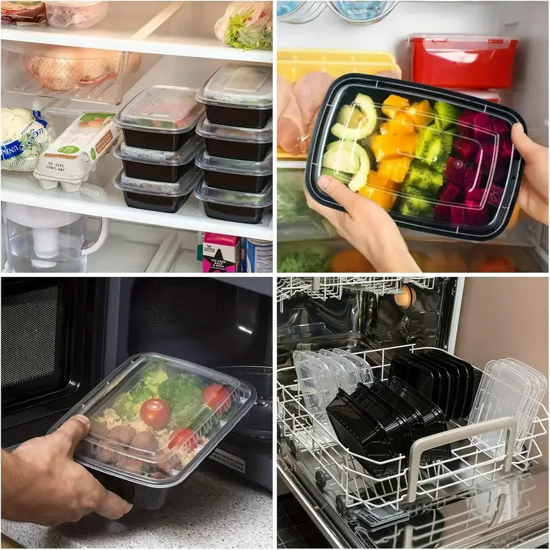 1-100pcs Food Packing Boxes Disposable Meal Storage Lunch Containers for Fridge Camping Picnic BBQ Party Rectangular Bento Boxes