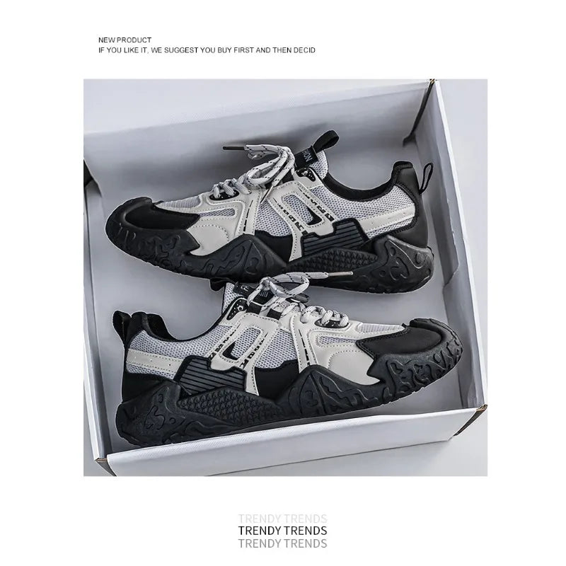 Men's 2026 Summer New Breathable Hiking Sneakers Anti-Slip Wear-Resistant Outdoor Casual Daily Streetwear Footwear in 3 Colors