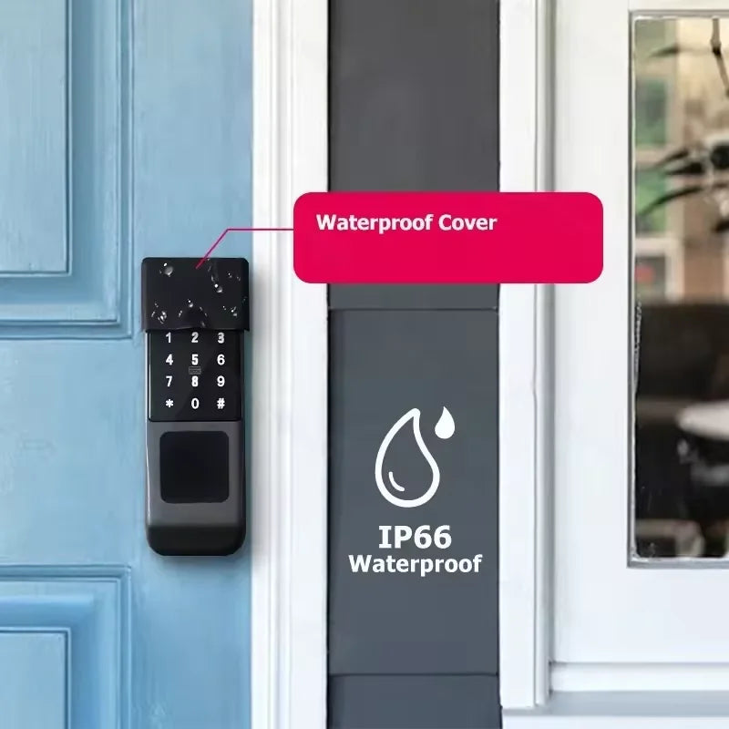Tuya WIFI Smart Door Lock Double Side Fingerprint Lock Waterproof Outdoor Gate Passcode/IC Card /Key/Fingerprint/APP Unlock
