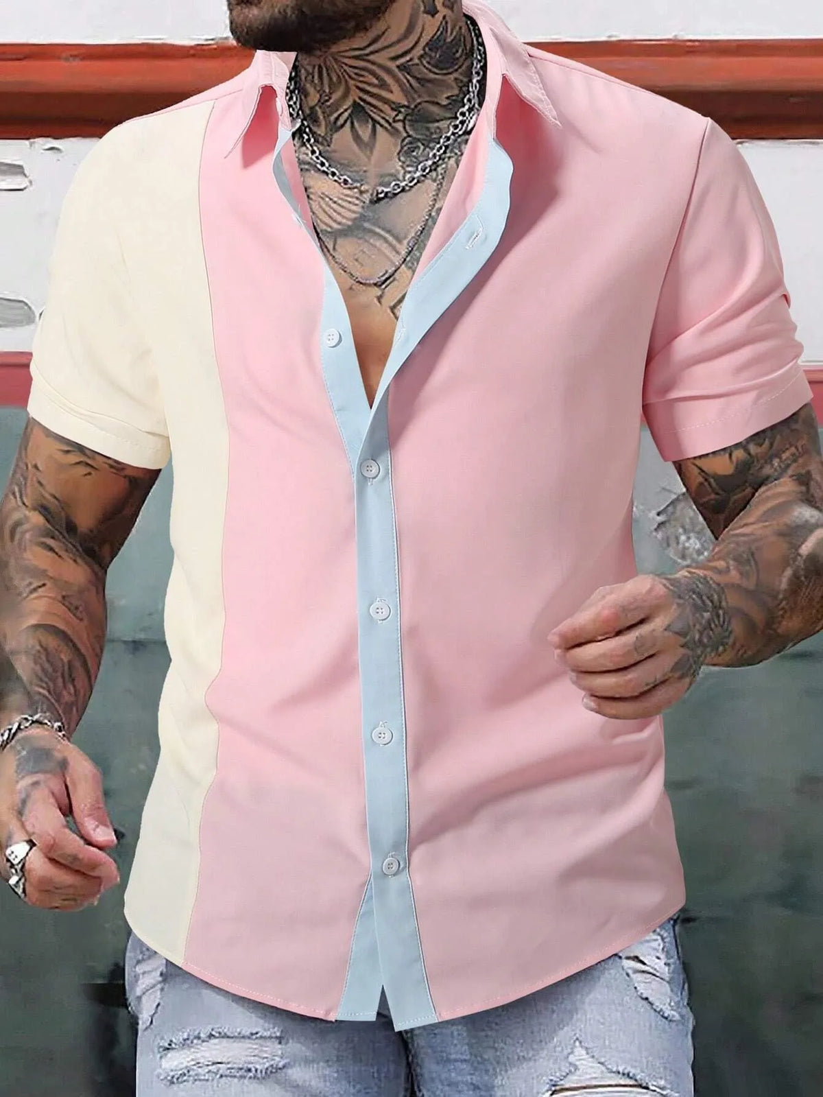 The new men's short-sleeved shirt for summer 2025 features a casual fashionable comfortable and soft 3D pattern print
