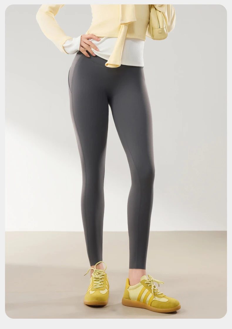 BIVIGAOS Spring Summer High Waist Butt Lifter Sharkskin Leggings Women Micro Pressure Thin Breathable Sport Fitness Leggings