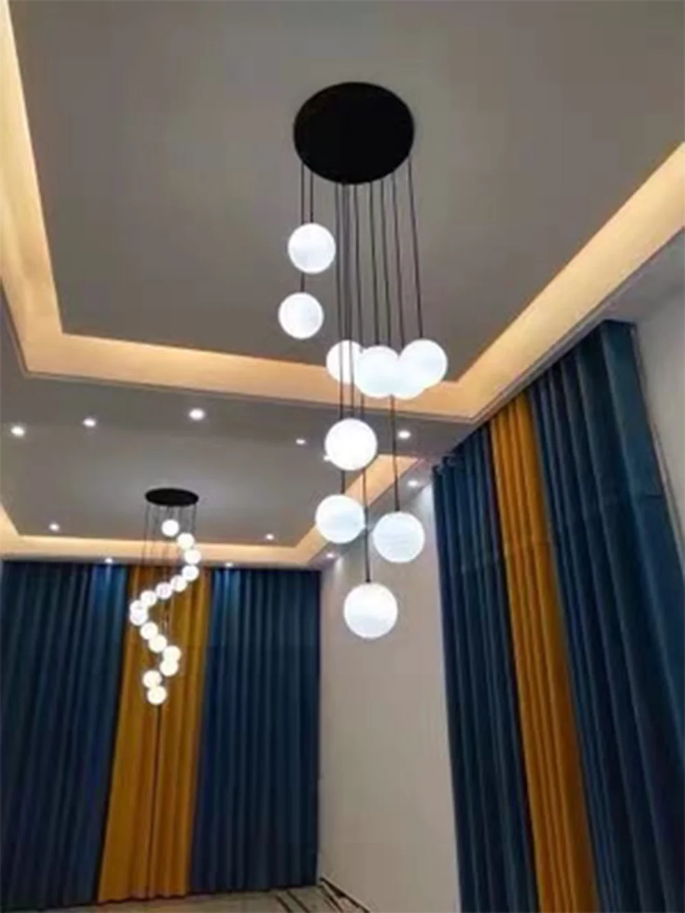 2026 New Modern Staircase Decor Lighting Luxury Marble Chandeliers Duplex Villa Loft Dining Room Hall Living Room Pendant Lights