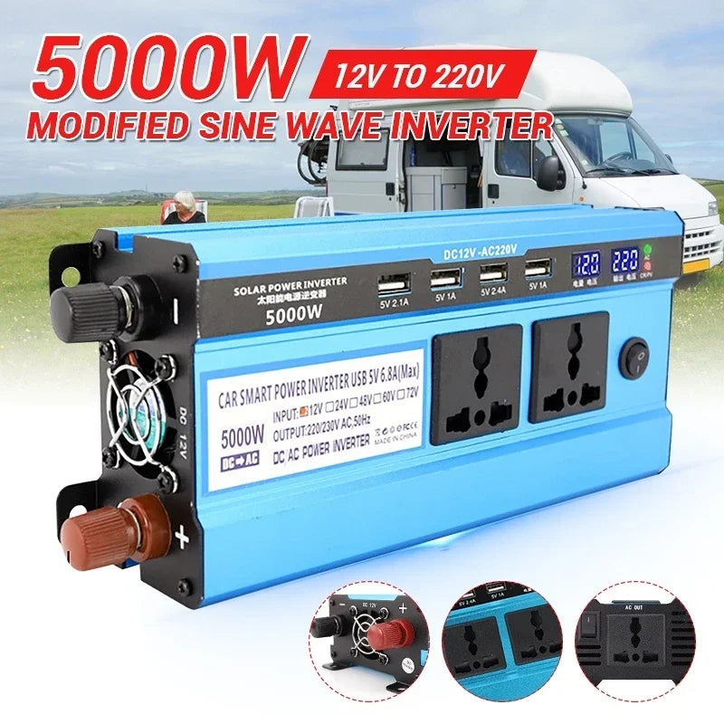 3000W/4000W/5000W/6000W Solar Panel System Power Inverter Kit 12V to 220V with 18V Solar Panel+30A Charge Controlle Power