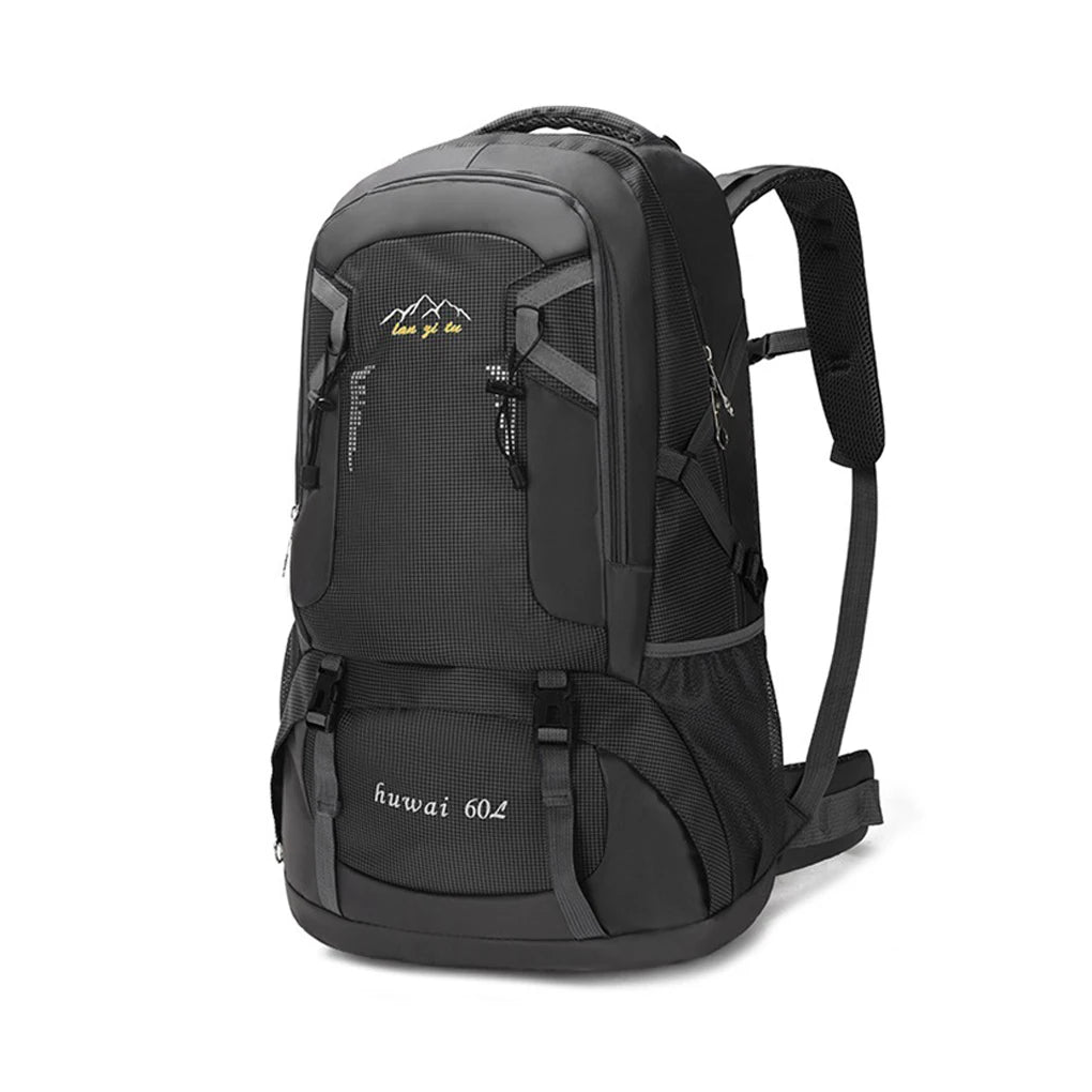 60L Backpack Outdoor Large Capacity Waterproof Rucksack Climbing Pack Zippered Portable Lightweight Bag