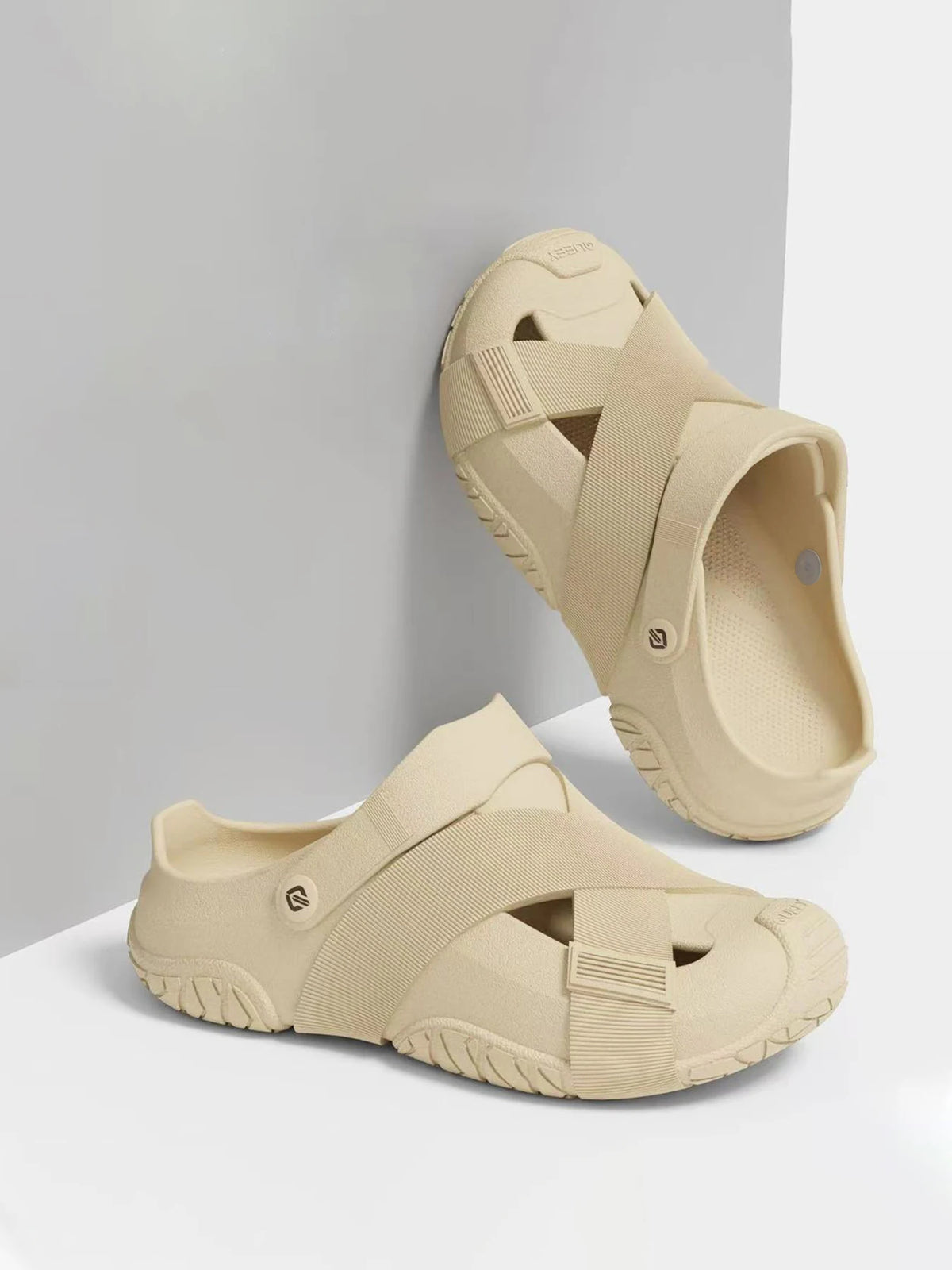 Men's Summer Closed-Toe Slides, Soft & Bouncy Indoor Outdoor Two-Way Beach Shoes, Versatile Casual Hiking & Outdoor Clogs