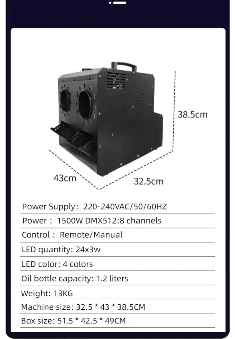 1500W Smoke Fog bubble Machine for Stage Festival Effect DJ Disco