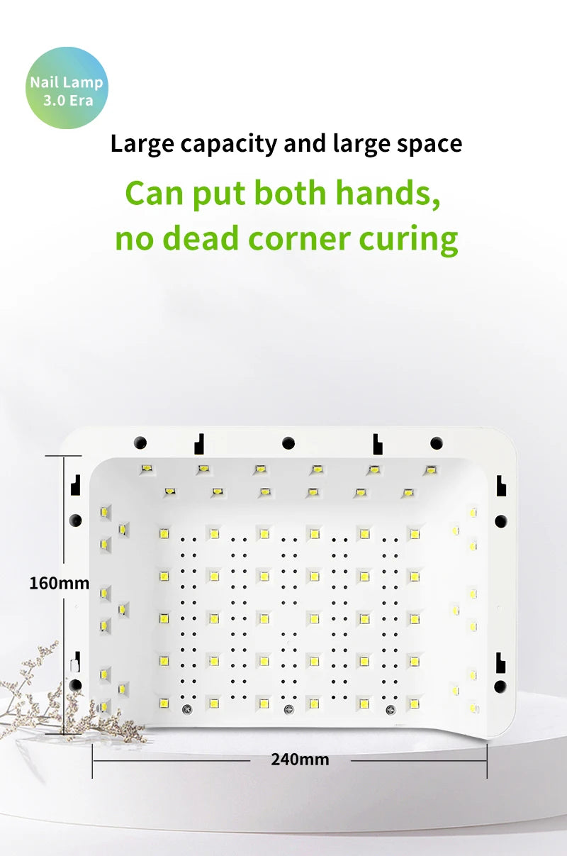 Professional Nail Lamp With Hand Pillow 72W Nail Dryer Lamp for Manicure 60 LEDs Automatic Sensing UV LED Nail Lamp for Nail Art
