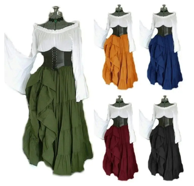2025 New Party Long-sleeved Dress Women's Renaissance Medieval Clothing European and American