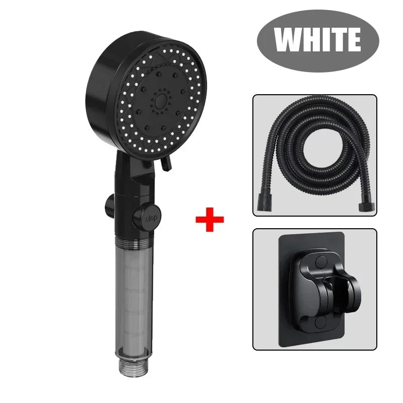 Bathing Showerhead Filtered Purify Water Filter One-Key on OFF Massage 10 Spray Modes High Pressure Shower Head Bath Accessory