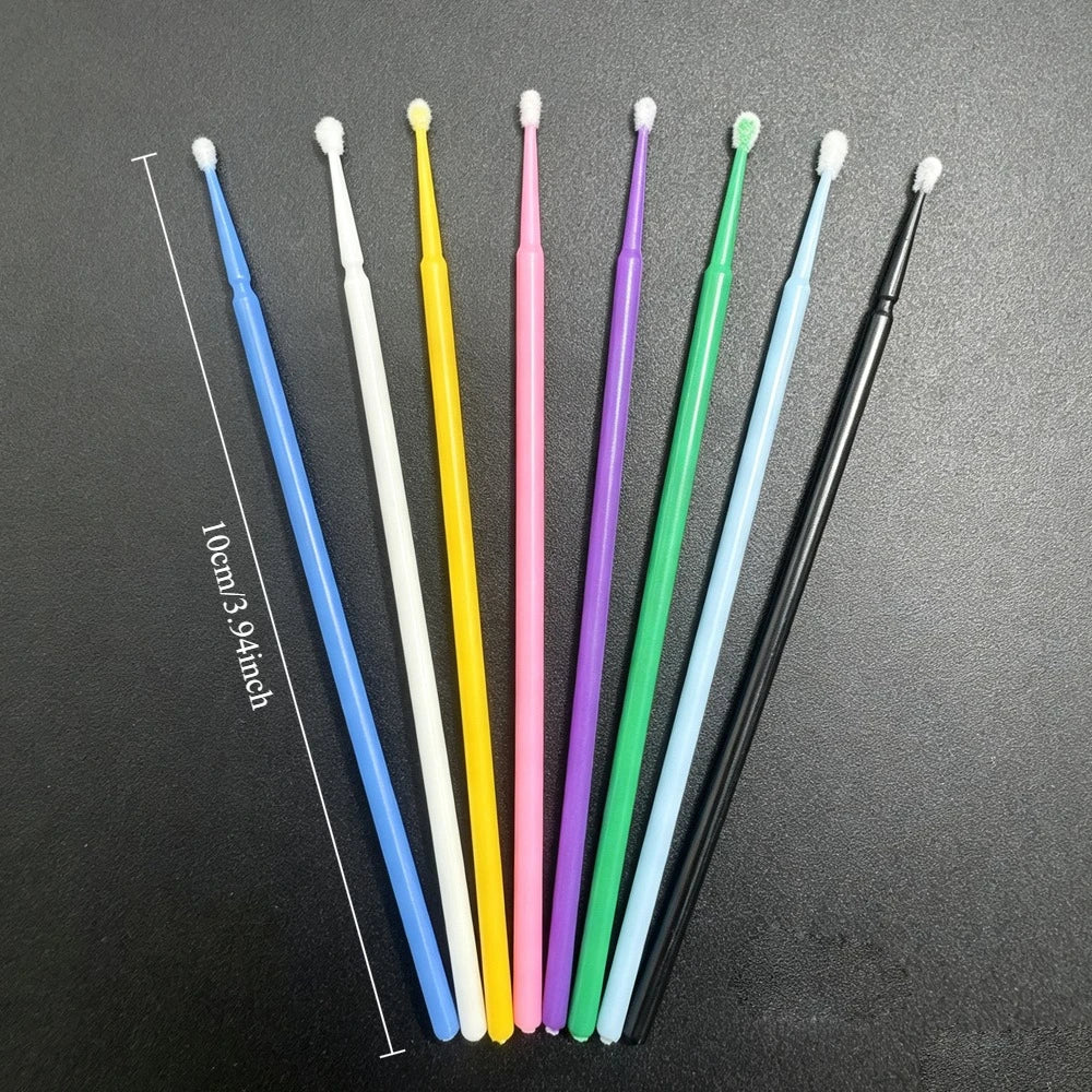 100PCS Crystal Micro Brush Disposable Lashes Removing Swab Mascara Wands Applicator Eyelash Extension Brushes Makeup Tools