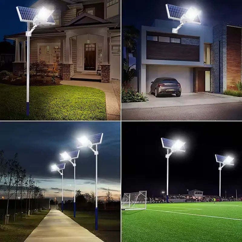 Solar Street Light 6500W 15000mAh 7500k Dusk To Dawn Solar Lights Automatic Dusk To Dawn with Control for Yard, Garden, Patio