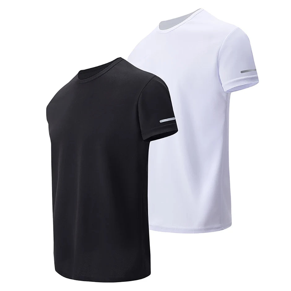 1/2 Piece Men's Four Season Short Sleeved Quick Drying Sports And Fitness Comfortable Plus Size Youth Casual Basic T-shirt