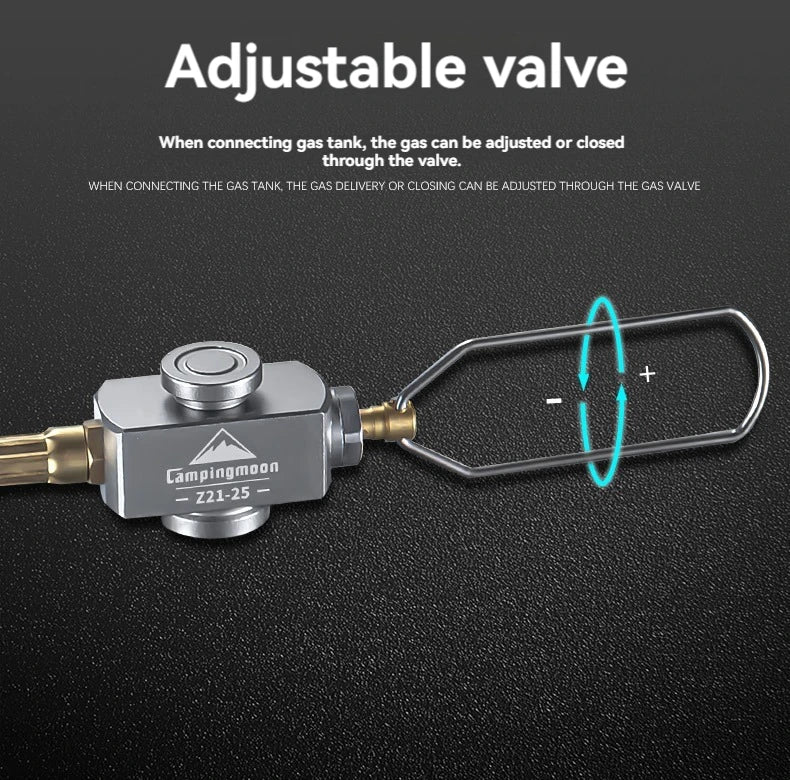 CAMPINGMOON Outdoor Split Stove Accessories Flat Gas Tank Extension Line With Valve Camping Stove Extension Pipe Adapter