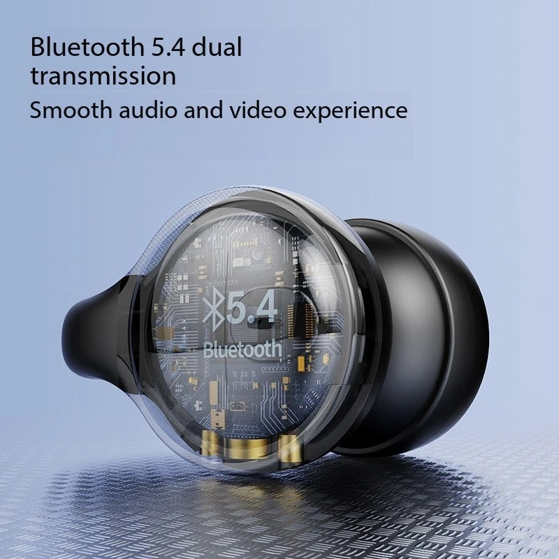 New Mirror-Style Digital Display Soft Silicone Ear Clip Wireless Bluetooth Headphones with Noise Reduction, High-Definition, and Lossless for Sports