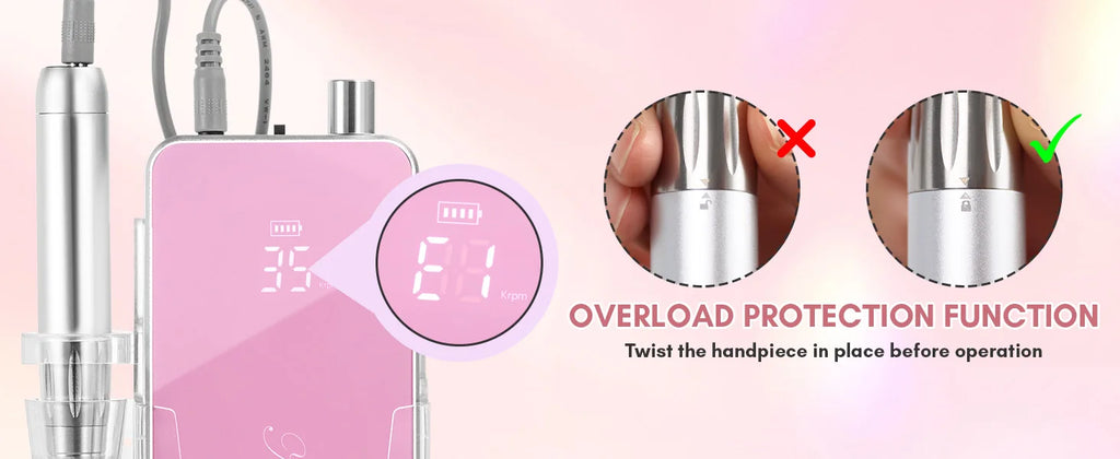 Professional Nail Drill, Nouvella 35000RPM Electric Nail Filer Machine with Coreless Motor Rechargeable Efile for Nails Gel