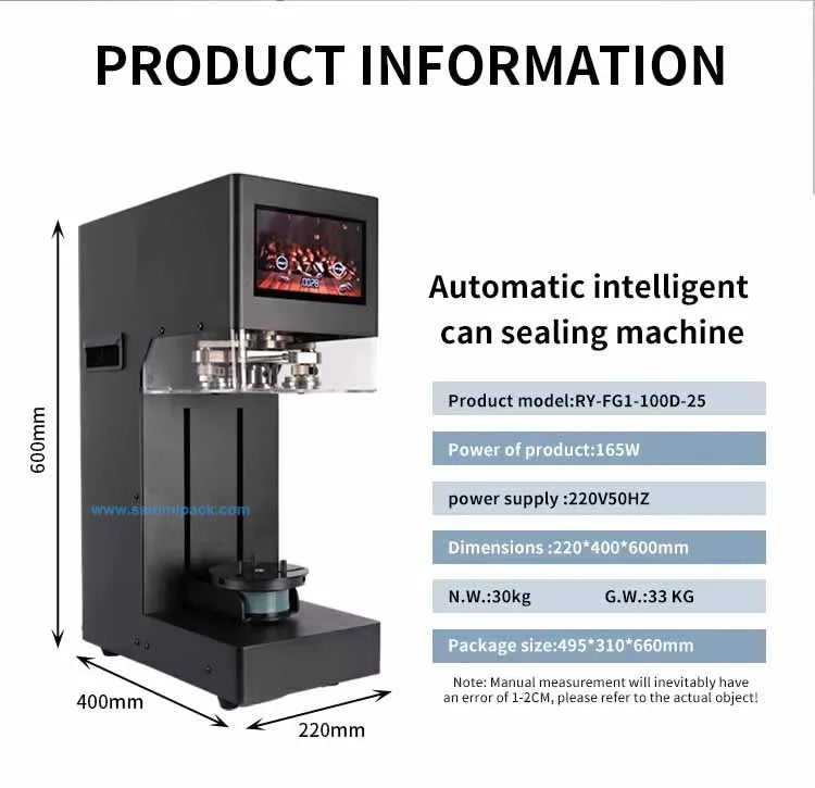 New Arrival Full Automatic Lifting PET Can Sealing Machine Bubble Tea Coffee Juice Cup Aluminum Can Seamer With Touch Panel