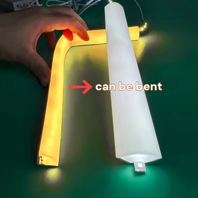 V-Shaped LED Neon Rope Lamp Flexible Silicone Tube Diffuser Channel DC12V Waterproof Cabinet Stair Corner Decor Neon Strip Light