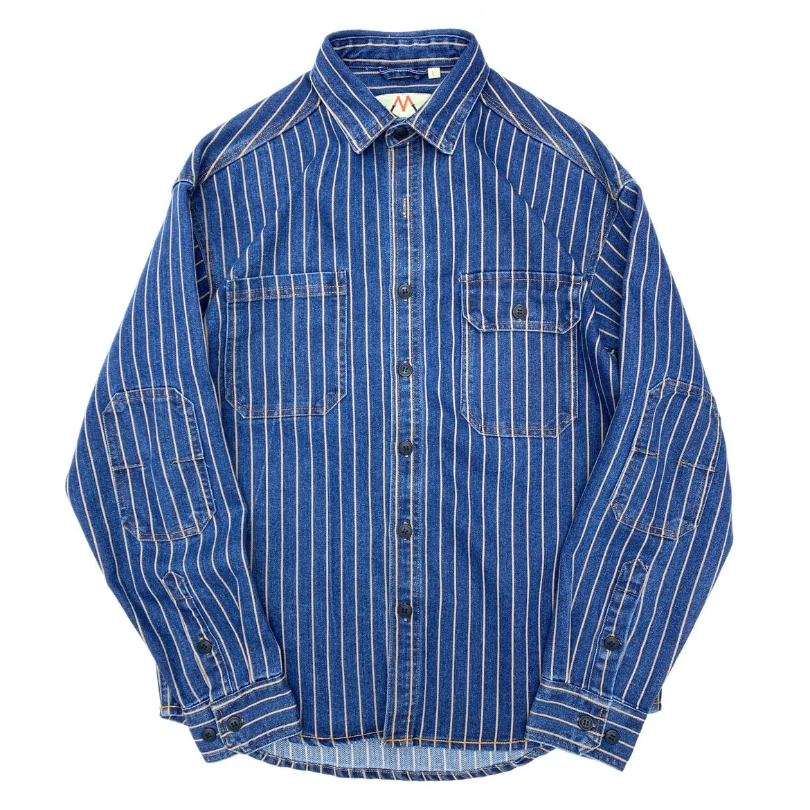 2025 Autumn New American Retro Heavyweight Striped Denim Shirt Jacket Men's 100% Cotton Washed Old Fashion Loose Casual Coat