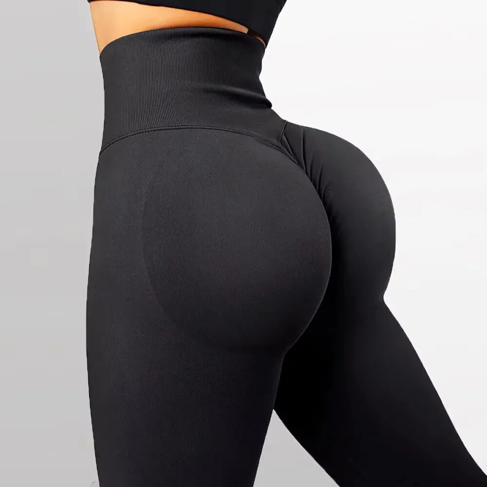 Women's High Waisted Solid Yoga Pants Butt Lifting Tummy Control 4-Way Stretch Workout Fitness Running Leggings Breathable Wear