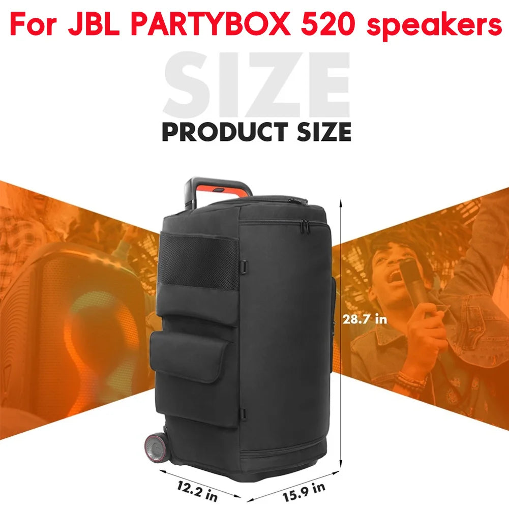 Portable Speaker Dust Case with Mic Pocket For JBL PARTYBOX 520 Speaker Storage Bag Party Speaker Carry Case Double-Sided Cover