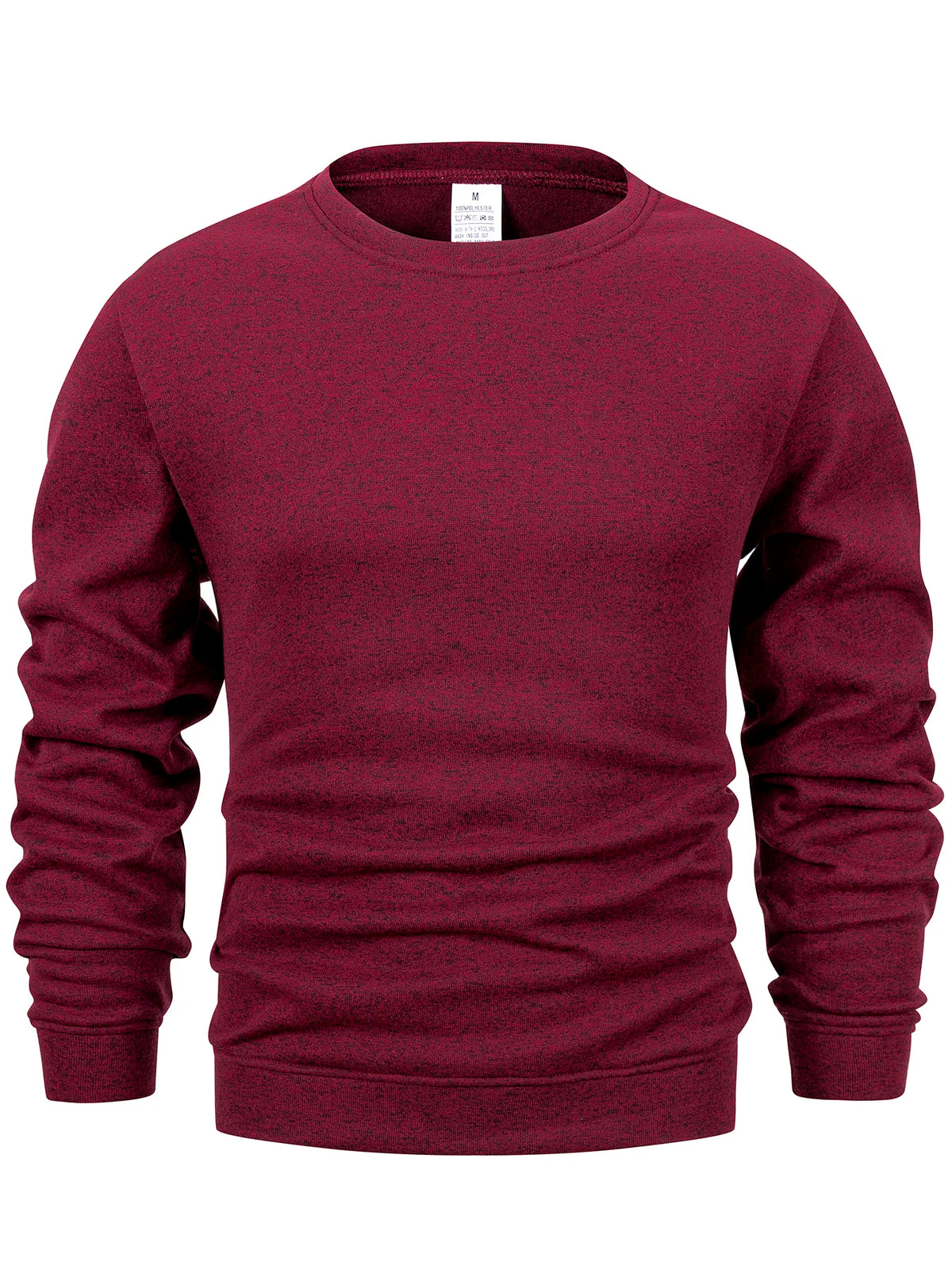 Men's Crew Neck Heather Sweatshirt Autumn Winter Soft Ribbed Crewneck Pullover Reinforced Stitching Casual Daily Wear