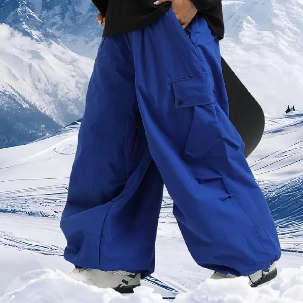 GSOU SNOW 2025 Loose Skiing Pants Snowboard Sport Trousers Outdoor Waterproof Windproof Ski Wear Winter Warm Female Ski Britches