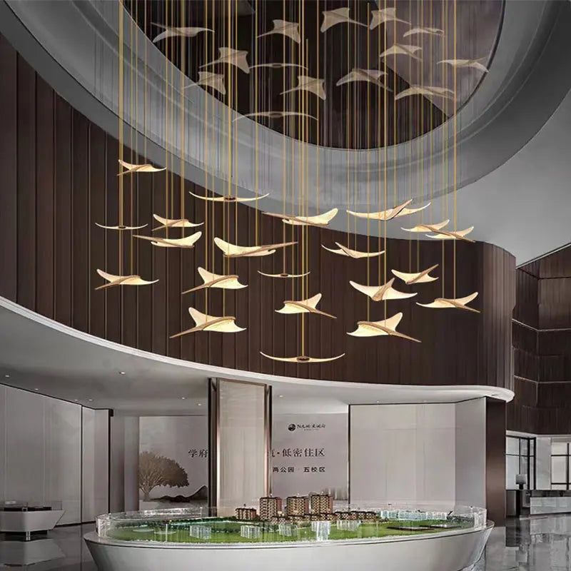 Modern Staircase Branch Chandelier New Luxury Home Hotel Iobby Decoration LED Indoor Lighting Customizable Chandelier