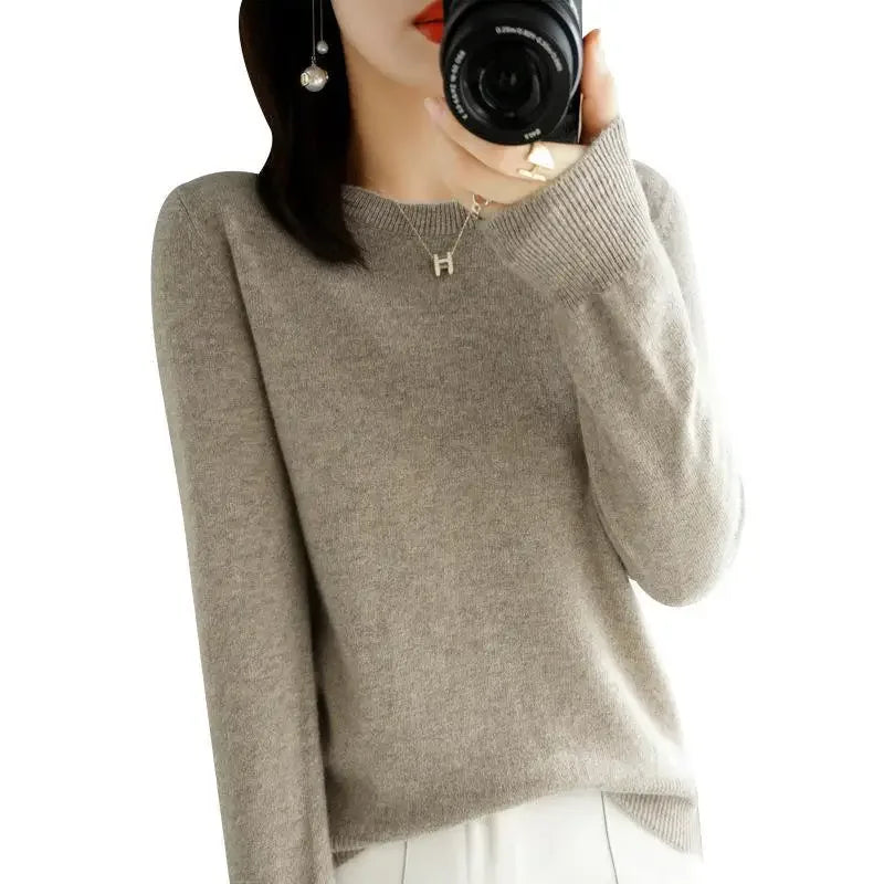 2026 Women Sweater Spring Autumn Long Sleeve O-neck Pullovers Warm Bottoming Shirts Korean Fashion Sweater Knitwear Soft Jumpers