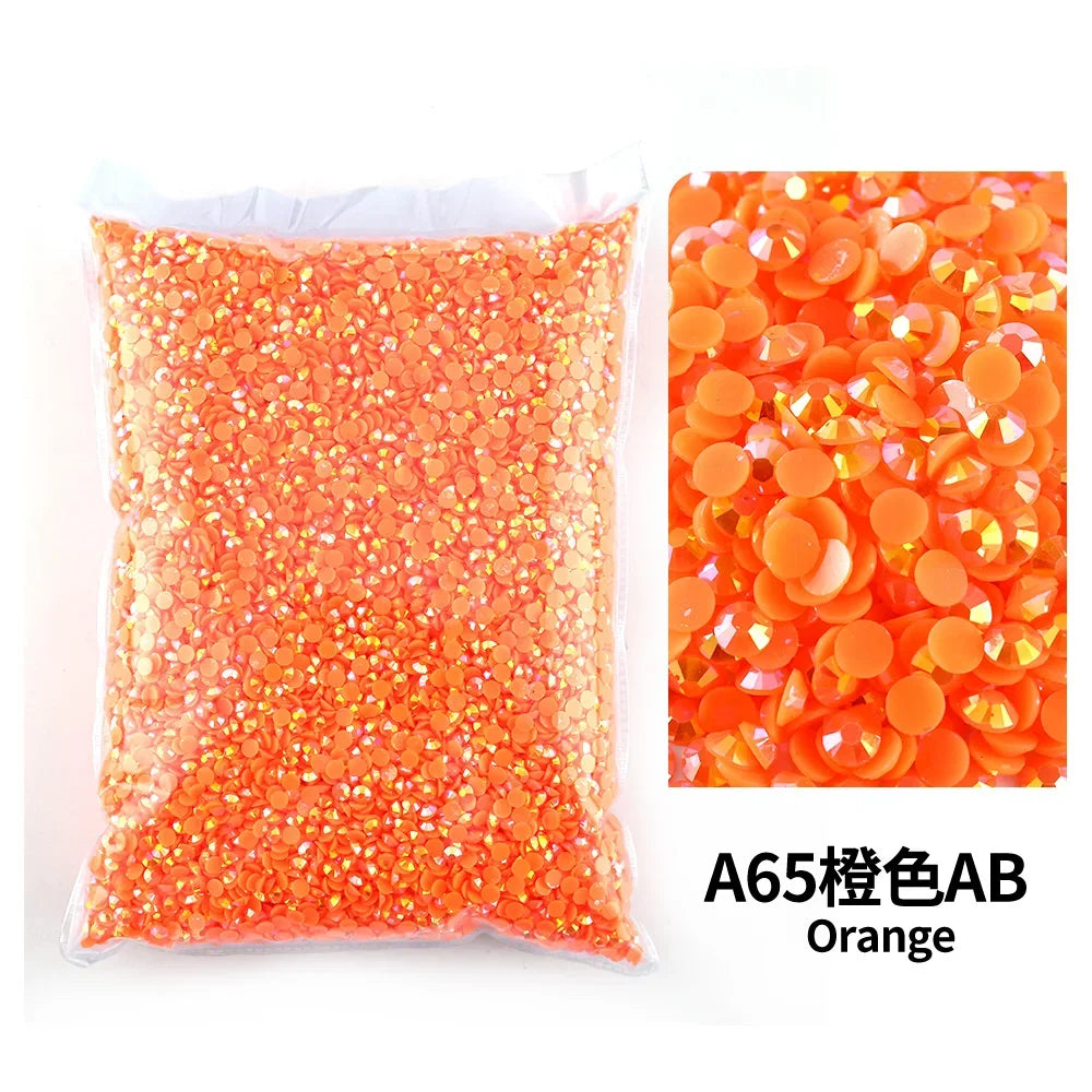 Yellow Series Flat Back Resin Rhinestone 3MM 4MM 5MM Non Hot Fix Jelly Rhinestones Stones For Craft DIY Tumblers Shoe Decoration