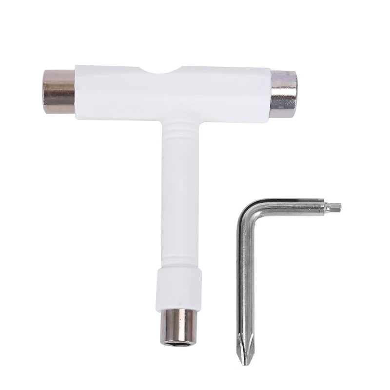 Skate Tools Multi-Function Portable Skateboard T Shape Accessory with Allen Key Phillips Head Wrench Screwdriver Tools Parts