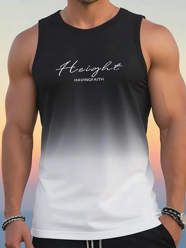 Summer Exercise Fitness Men's Tank Top Daily Street Men's Fashion Tank Top Outdoor Sports Loose Comfortable Men's Sleeveless Tee