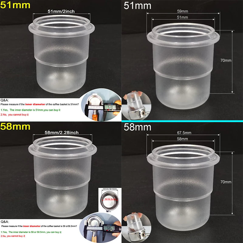 51/58mm Coffee Dosing Cup for 51/58mm Espresso Portafilters Concentrated Extraction 120ml Coffee Powder Cup/Feeder