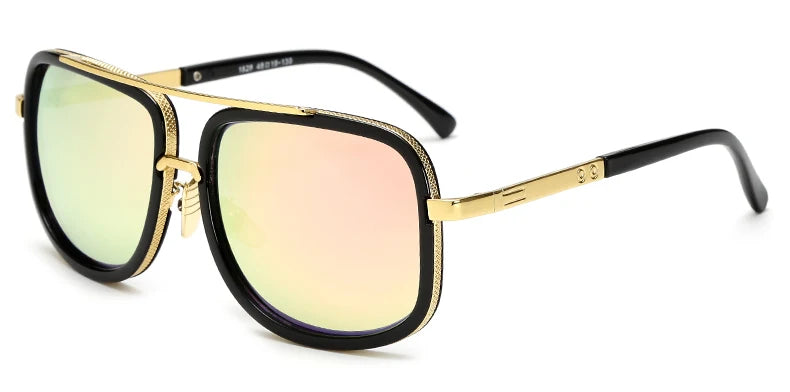 New Fashion Big Frame Sunglasses Men Square Metal Sun Glasses Women Retro Sun Glasses Vintage High Quality