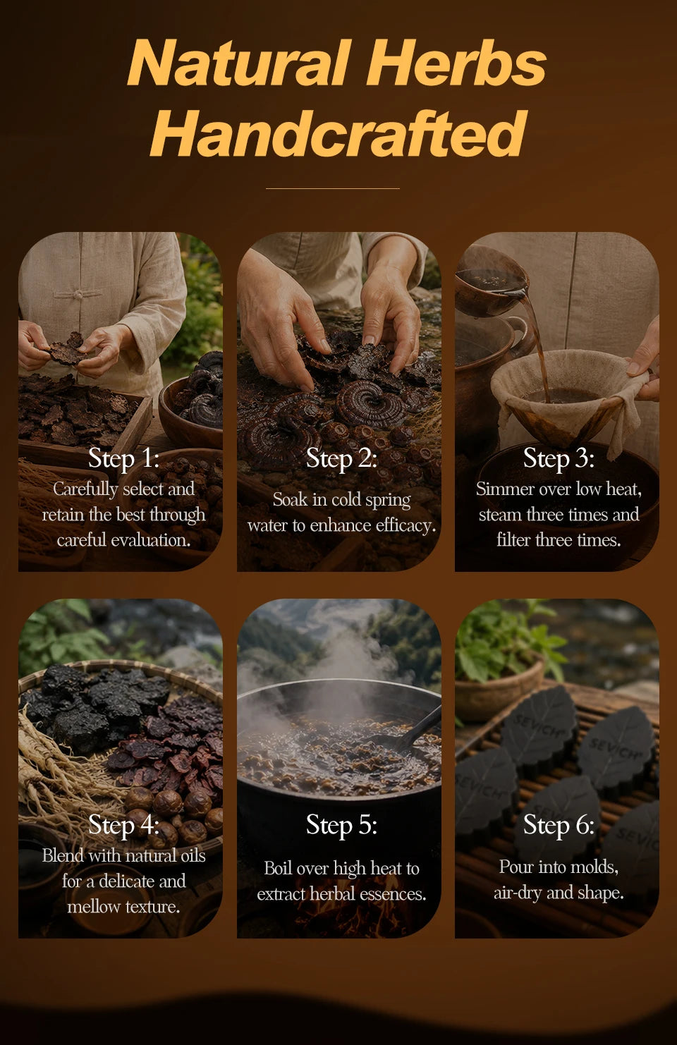 Natural Herbal  Solid Hair Shampoo 120g Strengthen Hair Roots Black Hair Soap Oil Control Anti Dandruff Hair Bar Daily Use