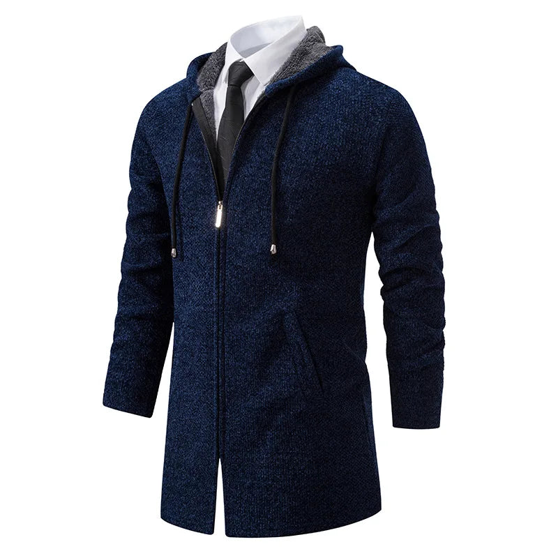 Men's Knitted Cardigan Casual Hooded Coat Slim Fit Autumn and Winter New Sweater Coat Men's Sweater