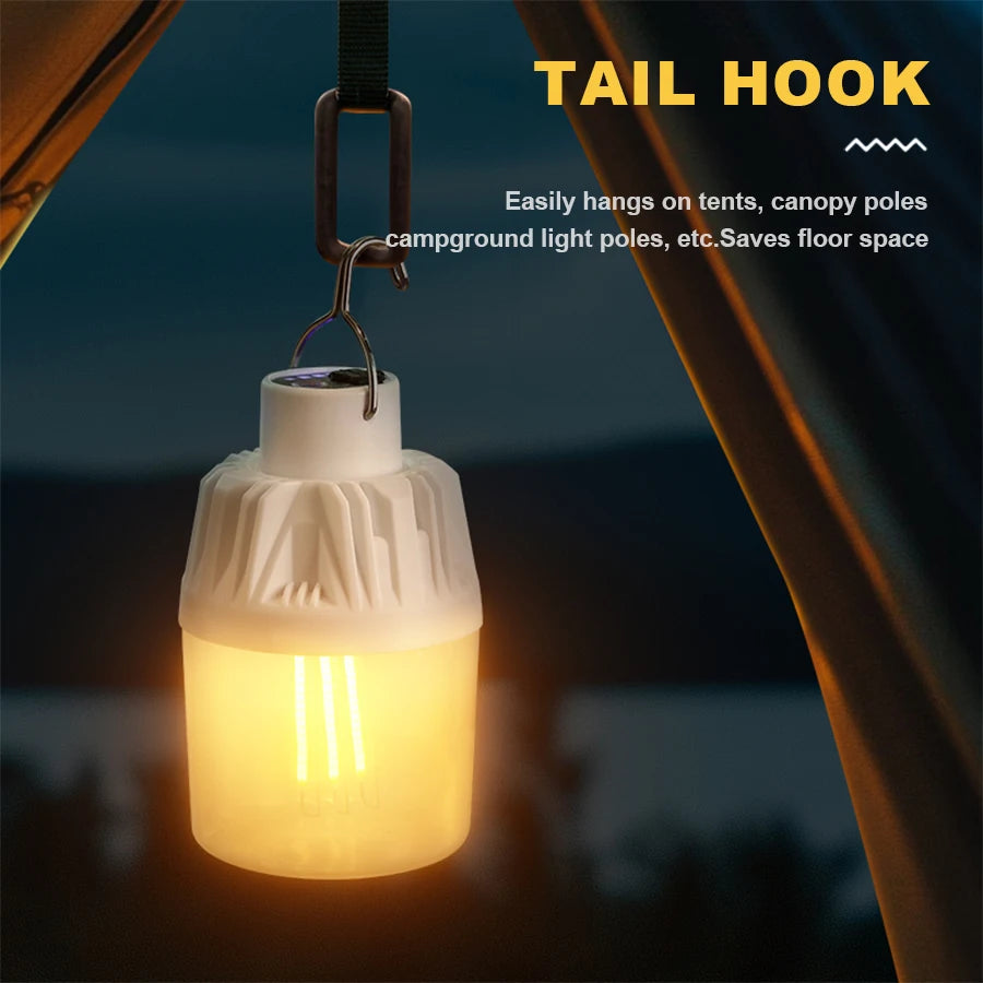LED Camping Lights Rechargeable Flashlights 4 Lighting Modes Lamp Outdoor Portable Emergency Torch Hanging Lantern