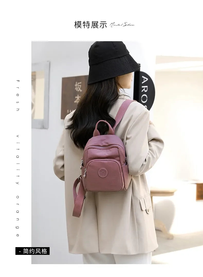 Women's Travel Casual Backpack College Students School Bag Korean Small Canvas Backpack Waterproof Fashion Shoulder Bags