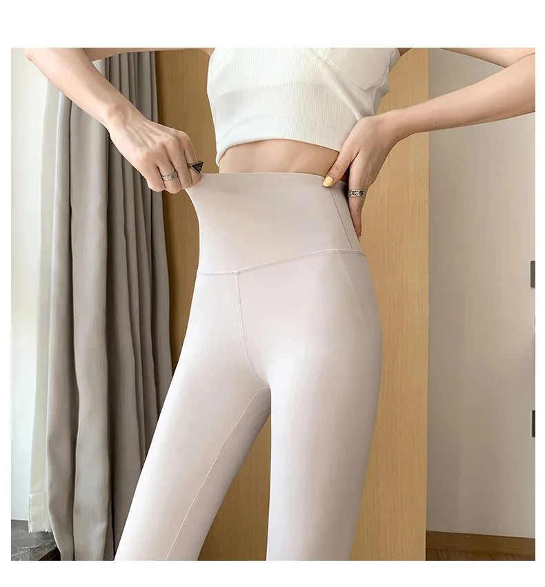 BIVIGAOS Summer New White Khaki Shark Leggings Women Thin High Waist Slim Legs Skinny Leggings Sports Fitness Leggings Spring